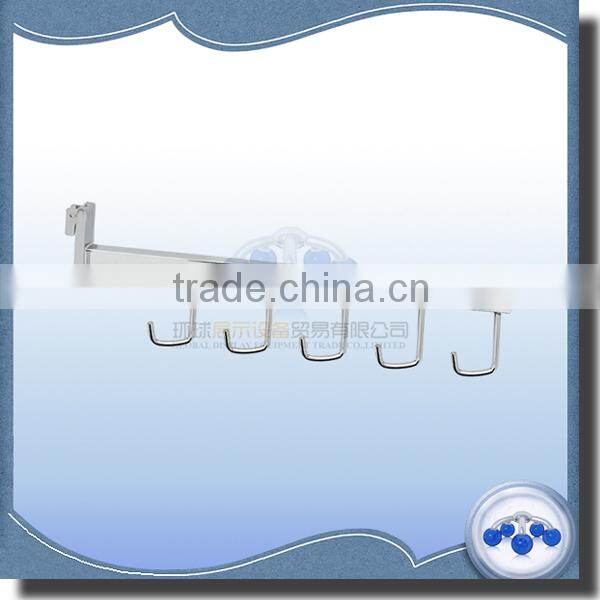 Metal chrome handbag display hanger for slotted channel