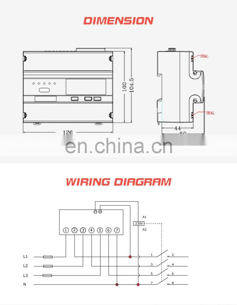 EM737 3*230/400V 10(100)A MID certificated solar watt meter record meter reverse electric with infrared port meter