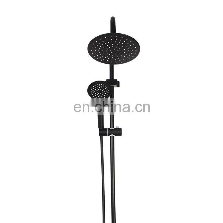 New high quality cheap stainless steel black rain shower head set