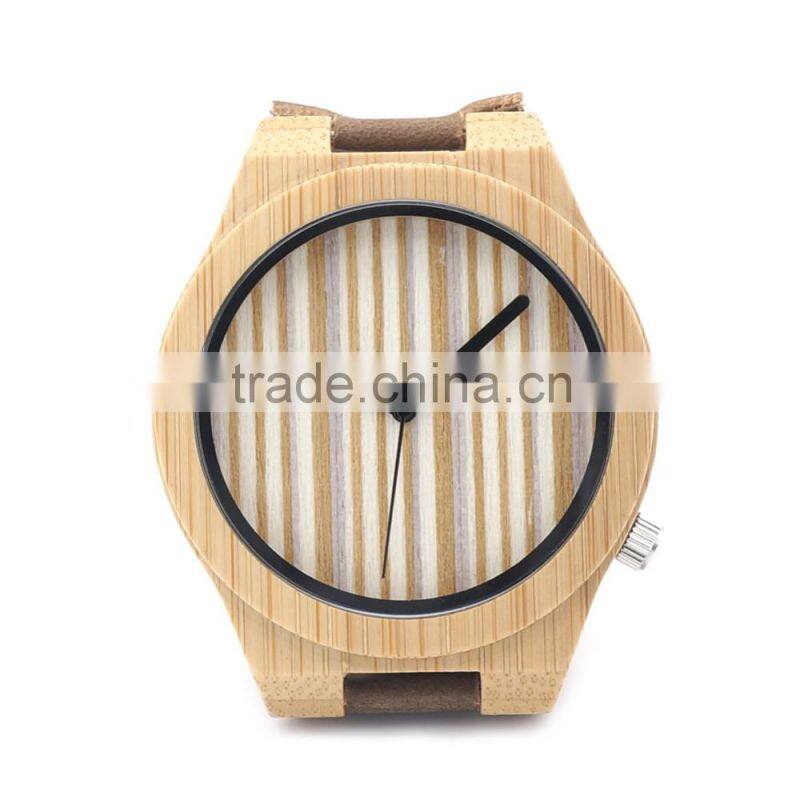Unique Vogue Mens Quartz Watches Wooden Outdoor Sport Watches mens watch with Leather Strap Relojes Hombre 2016