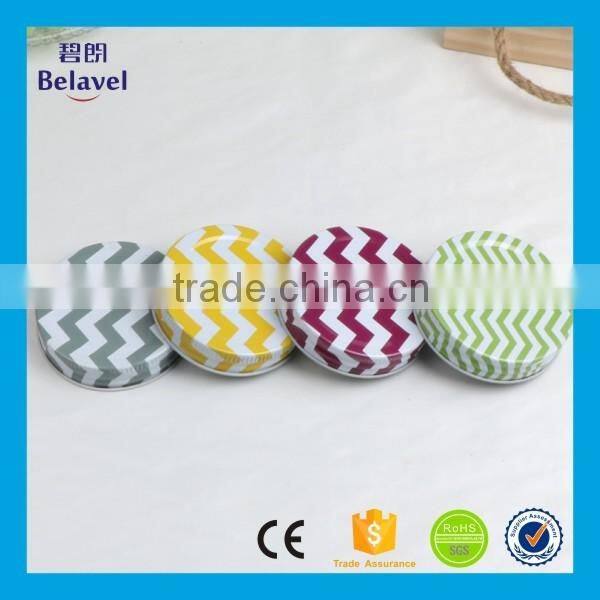 Bulk cheap glass jam jar colorful screw lid metal lug cap