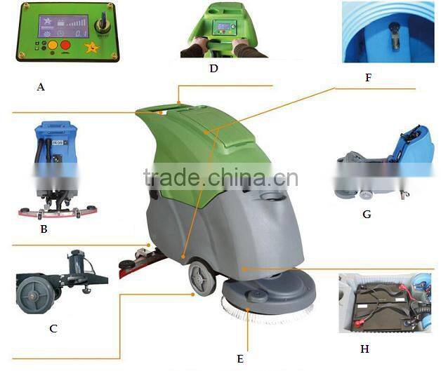 battery powered single brush floor household scrubber