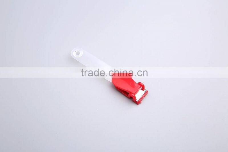 Colorful plastic name badge clip