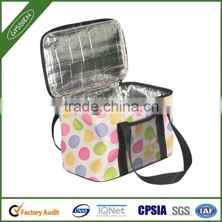 2014 Brand design durable dotted insulated cooler trolley bag,cooler trolley bag