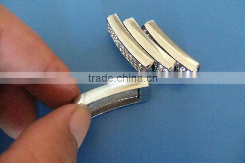 10mm Many Rhinestones Pane Rectangular Block Shape Slide Charms