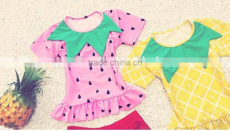 Summer 2016 Cute Baby Girl Swimming Suit Fruit Cartoon Breathable Baby Girl Beachwear New Style Bikini Lovely Girl
