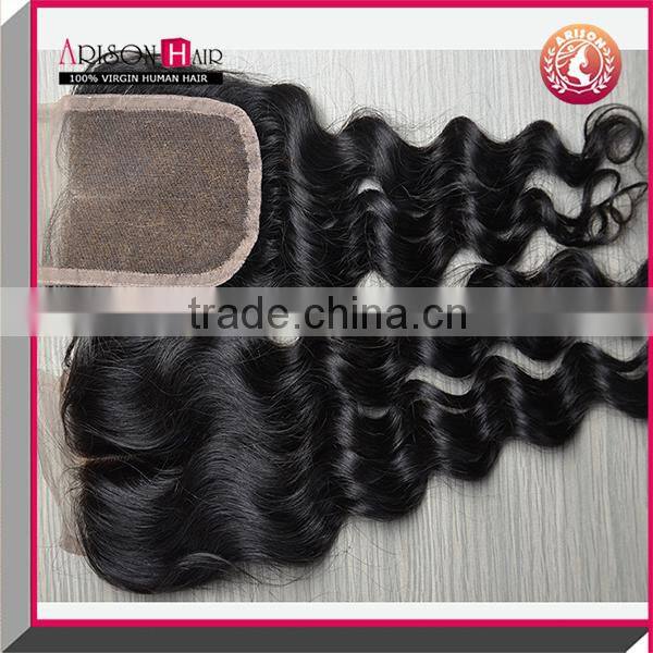 cheap wholesale deep wave virgin brazilian hair lace closure