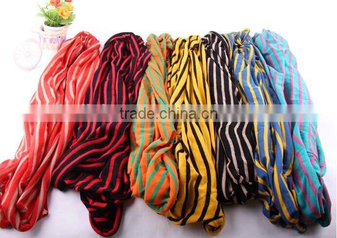 Custom Striped Cotton Knitted Jersey Infinity Scarf