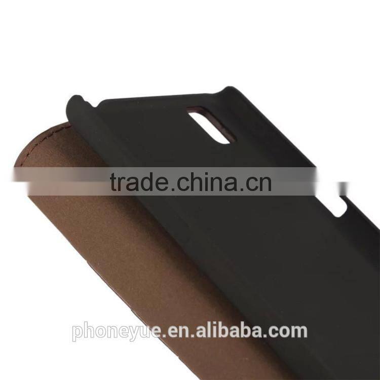 luxury retro style crazy horse ultra slim geniune leather flip cover case for oppo f1