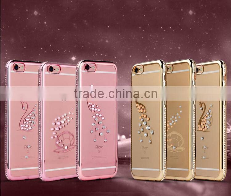 Luxury Peacock Swan style Bling Crystal Rhinestone Diamond case for iphone 6