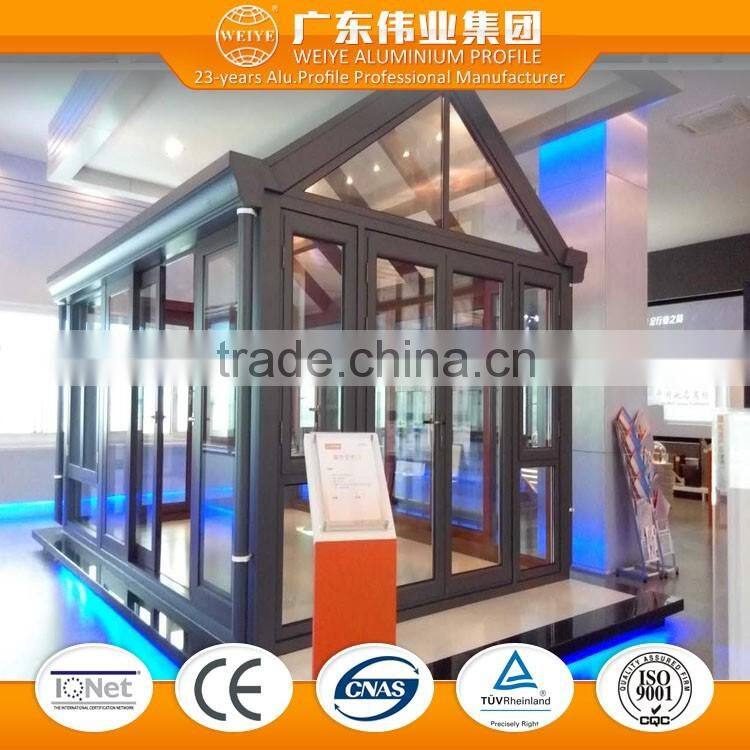 2016 new design for aluminium glass sunlight room winter garden green house