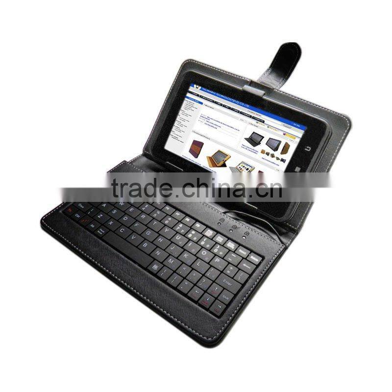 Black USB Keyboard Protective Leather Case Stand for 7 inch 7" Tablet PC MID