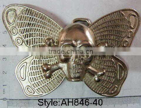 skull logo belt buckle heart shape joint buckle men clip metal buckle