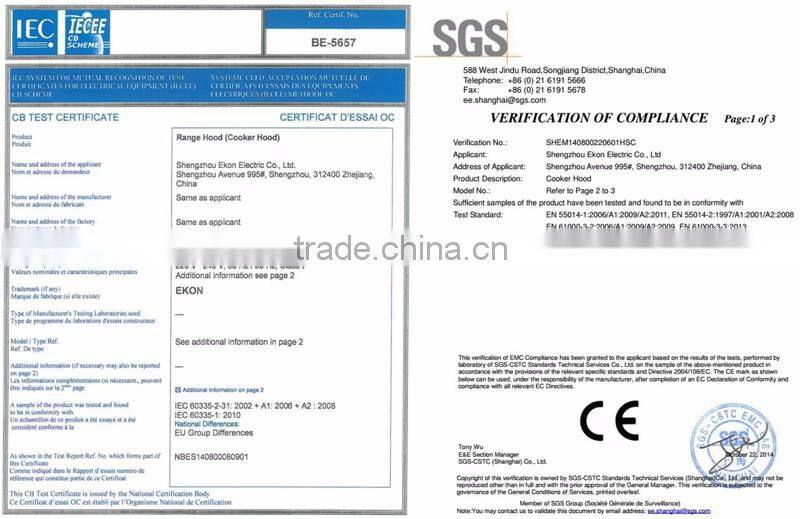 With Energy Labels CE GS Approved 60cm Black Glass European Style Kitchen Hood