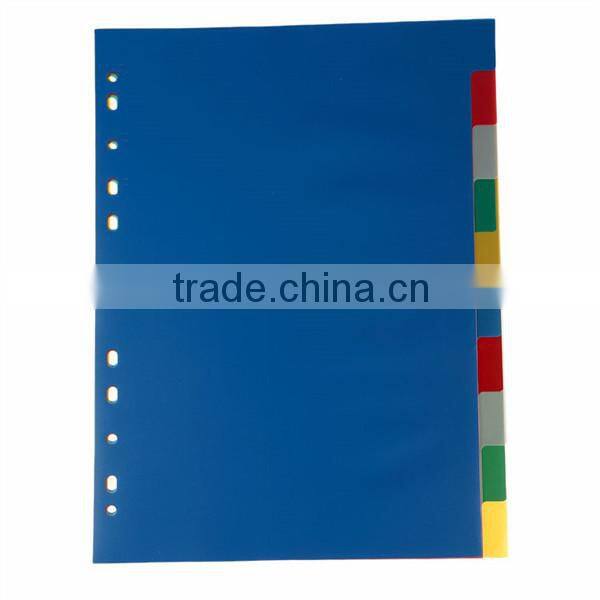 Wholesale A4 10 and 12 Pages PP Index Divider, Office Stationery 11 Hole Loose-leaf File