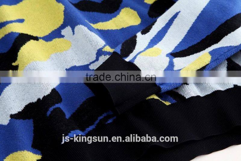 Woman sweater round neck long sleeve newest fashion jacquard pullover