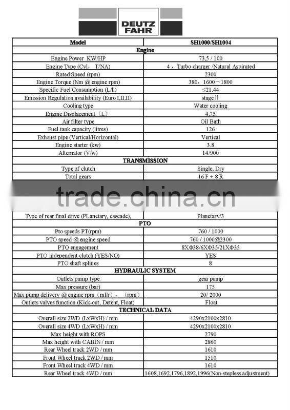 Farm Traktor SH1000 / 4 wheel (strong power; good quality)