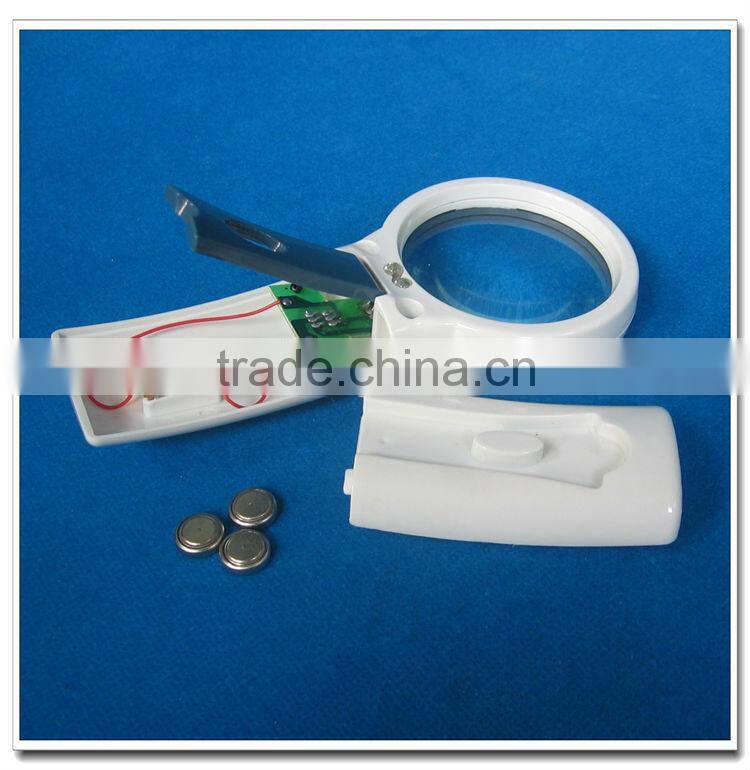 china promotion gift pocket magnifier with led light