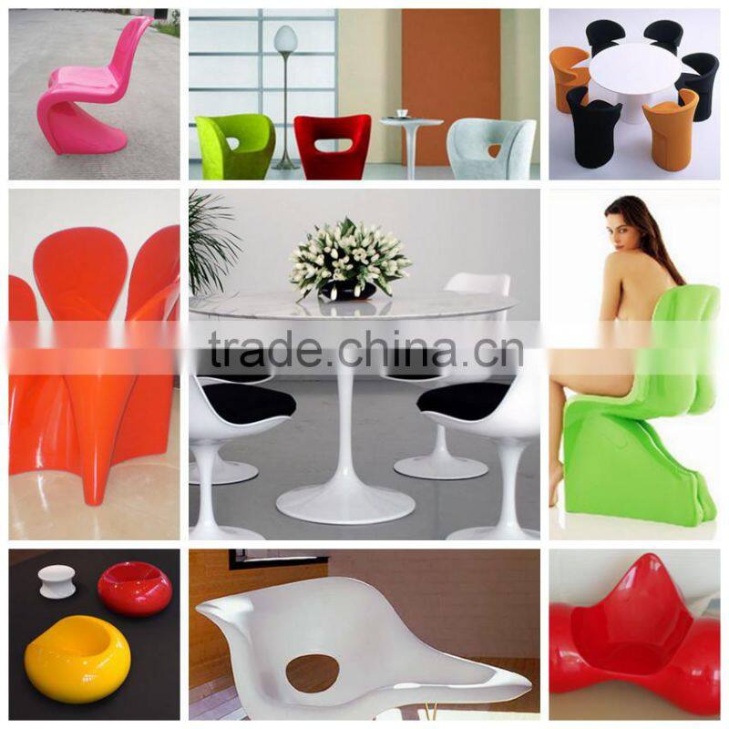 2015 fiberglass cup coffee chairs with rotating function