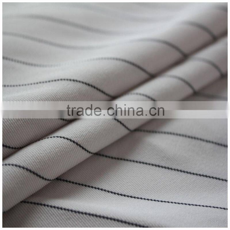 2016 double line polyester rayon stripe fabric for grement