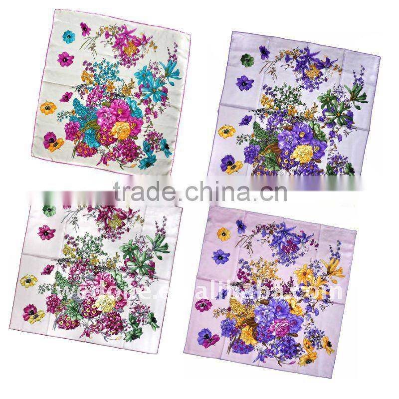 custom printing twill silk scarves