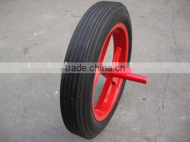 Pneumatic wheelbarrow 16 inch trolley wheels Solid rubber tyre