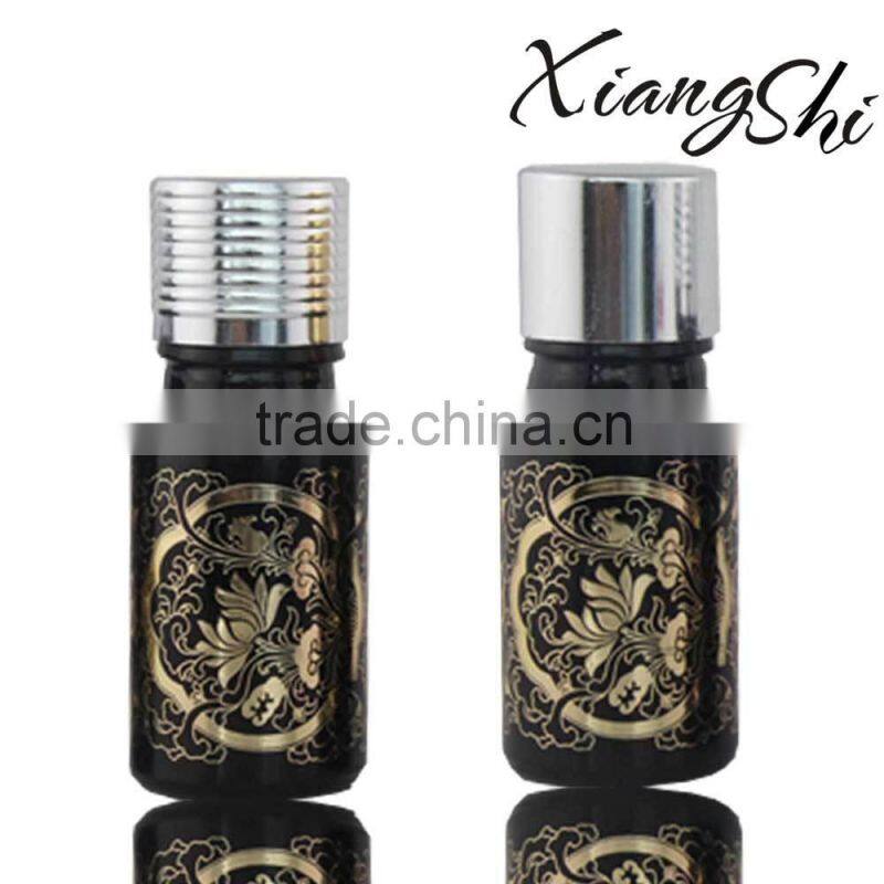 shiny gold logo essential oil bottle with color caps