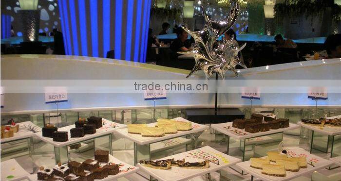 Stainless Steel Hydraulic Rectangular Glass Lid Chafer