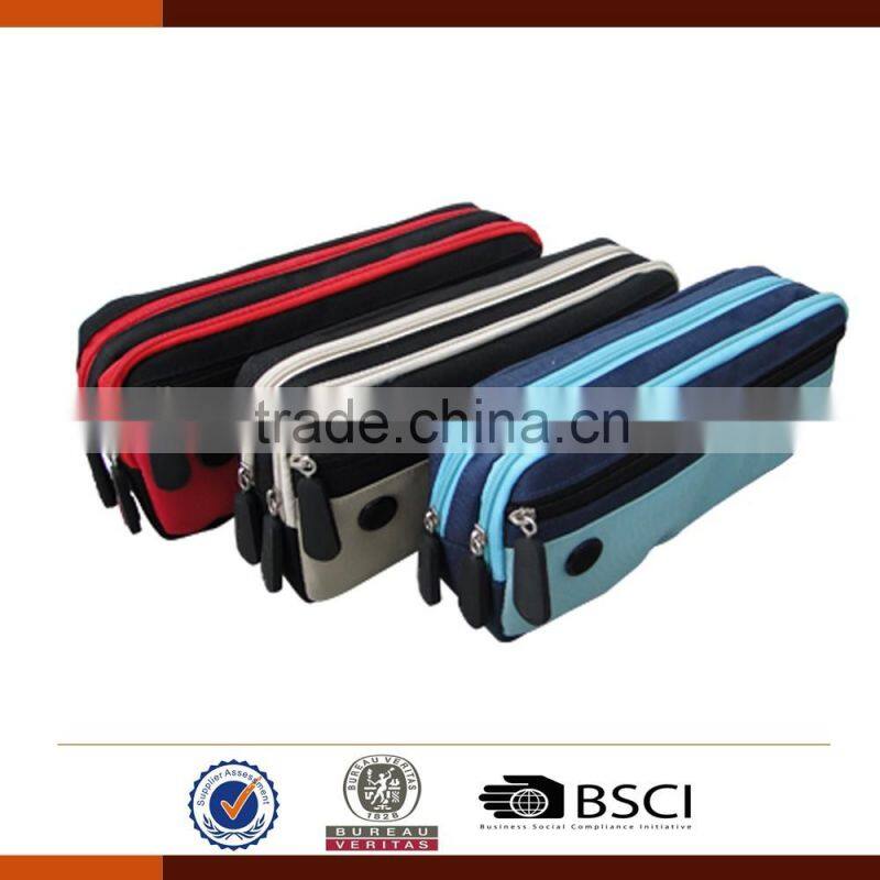 colorful 600D multi pocket pencil case with zipper