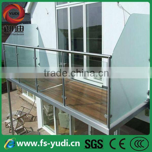 contemporary style clear finsh termpered glass deck railing