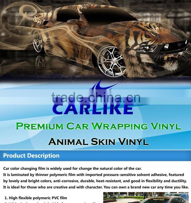 CARLIKE Waterproof Black Snake Skin Self Adhesive Sticker