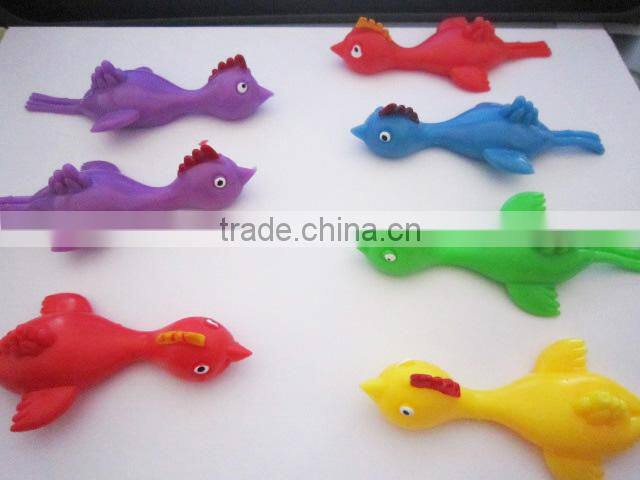 Funny sticky duck Slingshot /TPR sticky toy /Alien Slingshot /sticky animal toy/crazy sticky chicken