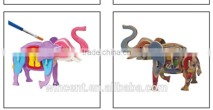 Heat Transfer Printing Imitated Lion 3D Wooden Puzzle