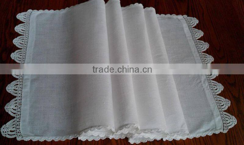 Crochet lace cotton table runner