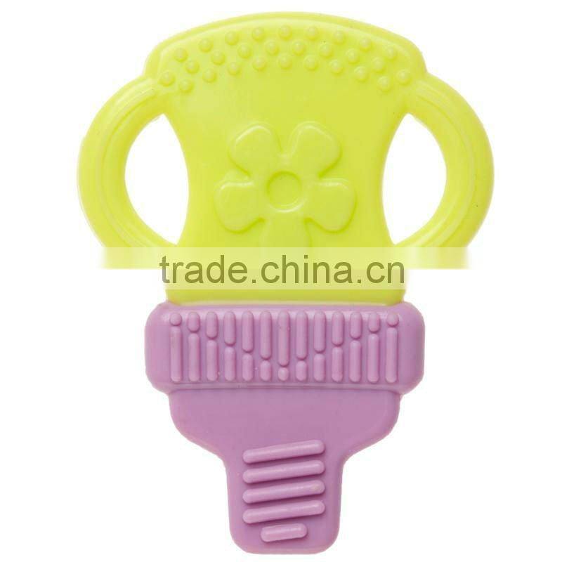 Food Grade Bottle Shape Two Colors Silicone Baby Teether