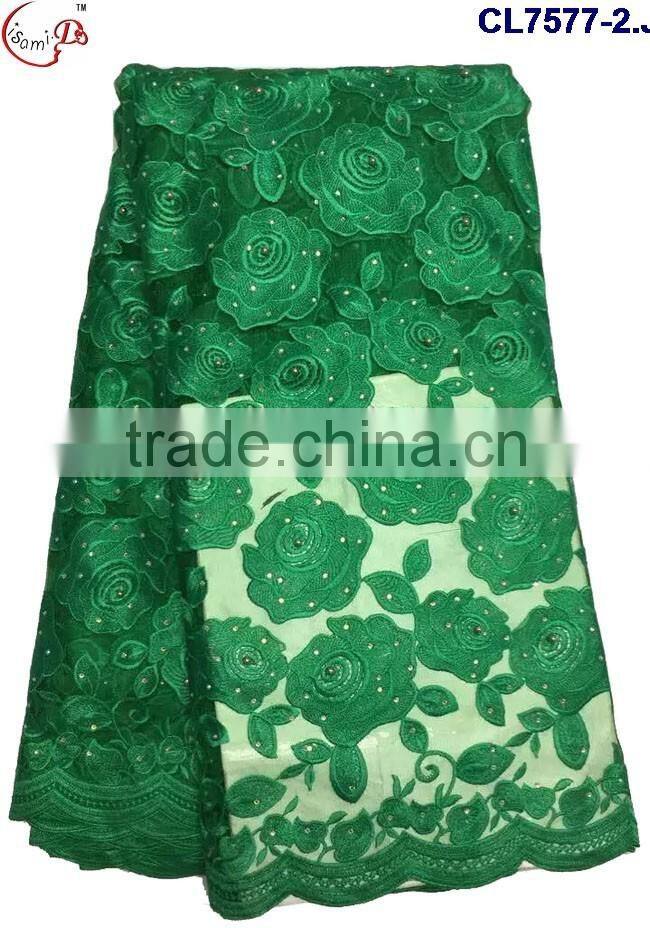 CL7577 2016 Chowleedee High quality Top Fashion Latest Design beaned lace fabric