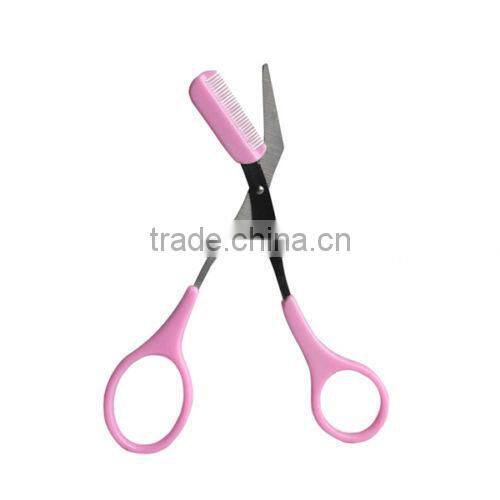 Women Ladies Pro Eyebrow Trimmer Comb Eyelash Hair Scissors Cutter Remover Tool
