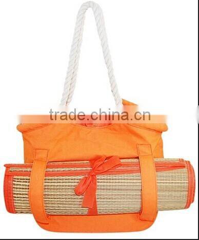 Straw Beach Mat Beach Mat - Silkscreened logo printing cheap High quality Beach straw mat-TC96