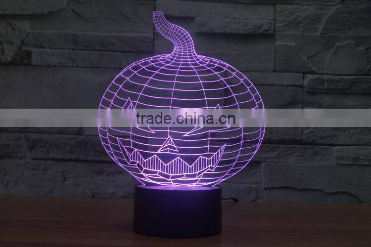 Pumpkin shape decorate in Hallowmas novelty 3D led night light lamp kids baby bedroom