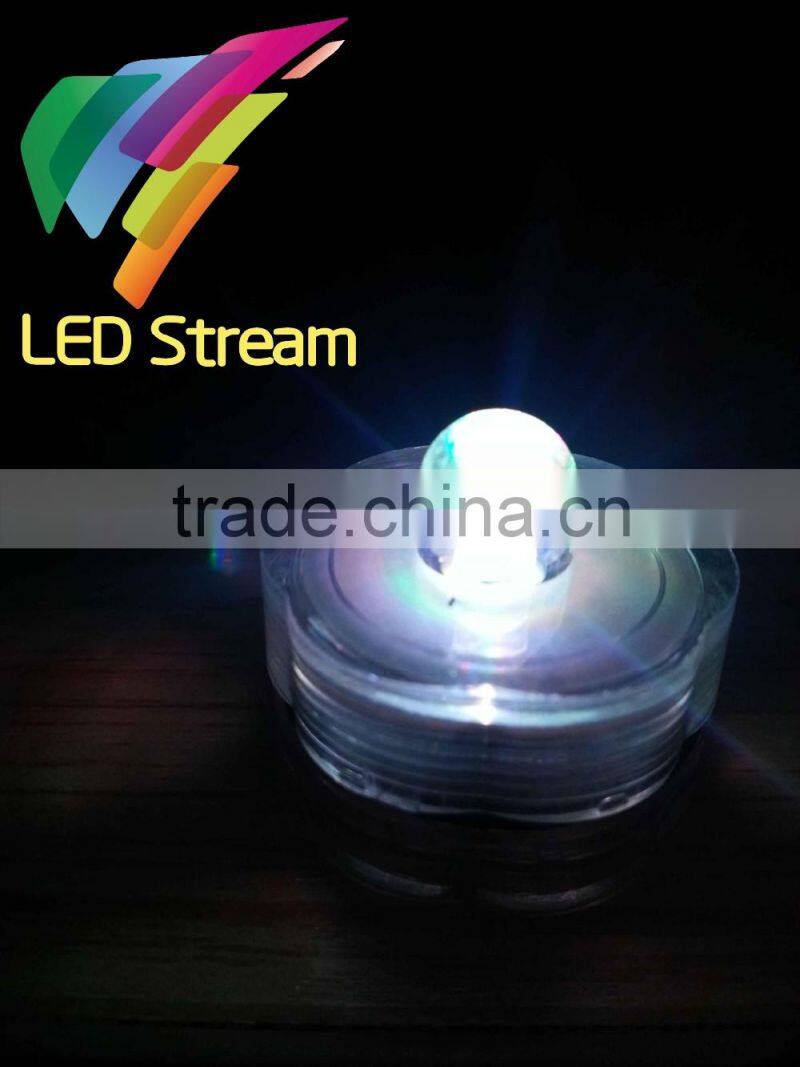 Mini Waterproof Flower Tea Light Submersible Lamp For Christmas Holiday Wedding Party Swimming Pool Cell Battery