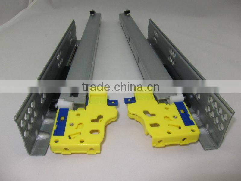 Kitchen cabinet full extension soft close telescopic drawer guide slide