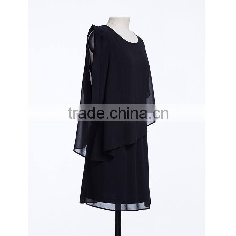 China dress manufacturer new fashion black plus size one piece long ladies cheap cost dress for women