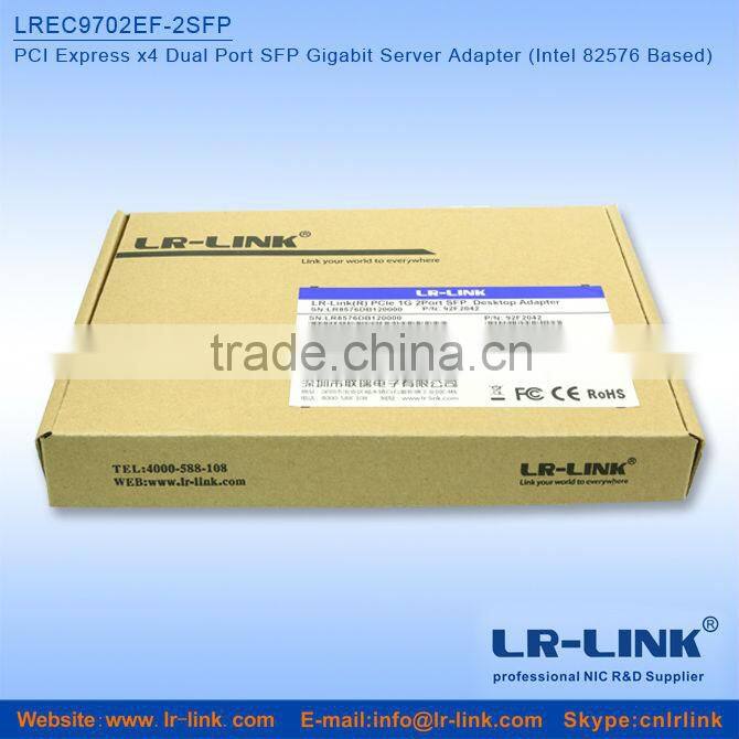 LREC9702EF-2SFP Intel 82576EB chipset PCI Express 1000M Gigabit Dual Port SFP Lan Card,ISCSI boot
