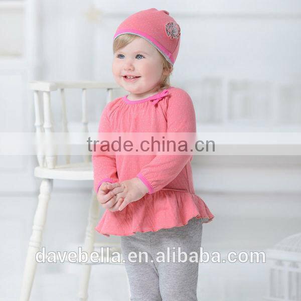 DB705 dave bella 2014 autumn cotton princess sets baby clothes kids clothing set baby chothing knitted sets