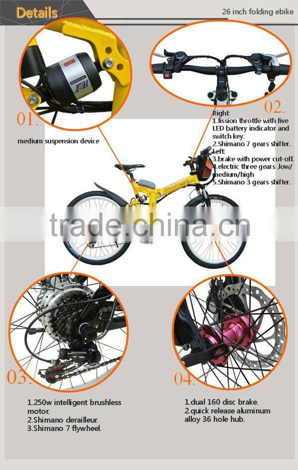 8AH chainless foldable electric bicycle germany 36V for 2015