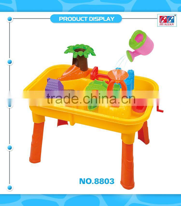 2015 Hot selling Beach Table Natural Sandbox With Plastic Beach Tool Set