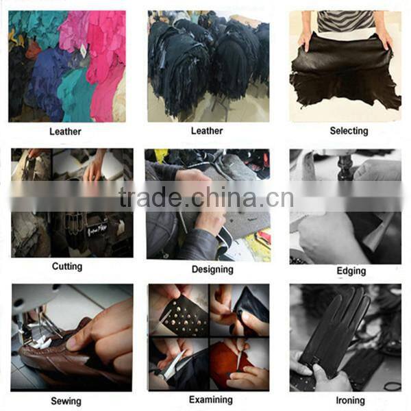 Half finger driving leather gloves with lace for ladies