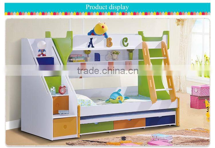 805# colourful triple bunk bed for kids