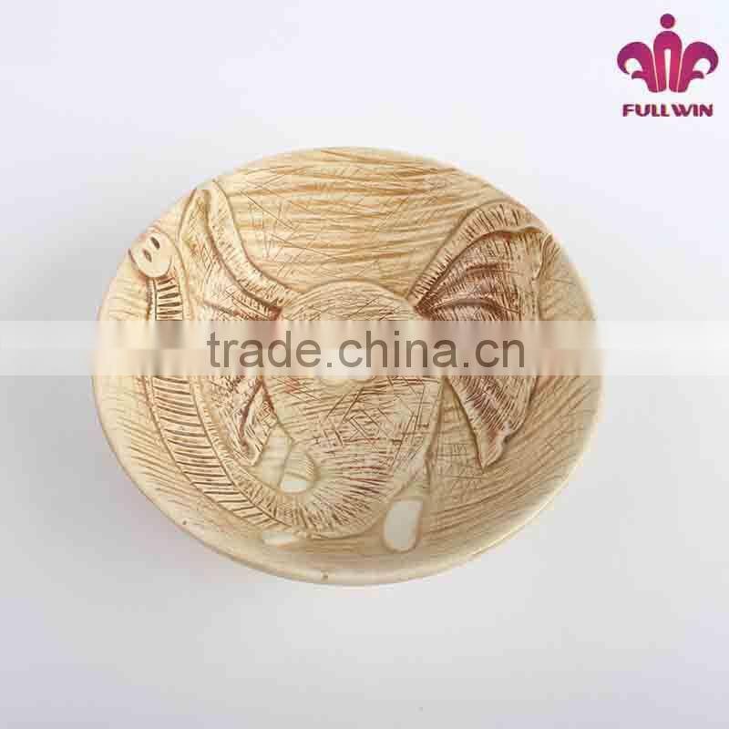 Cheap bulk ceramic bowl with elephant design
