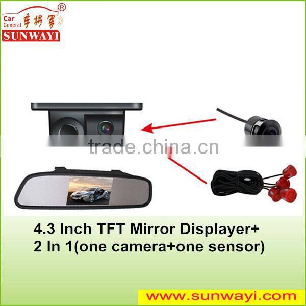 High quality 7inch rearview mirror parking sensor with hidden camera